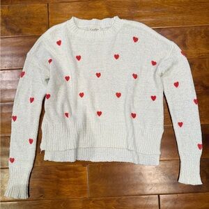 Jessica Simpson Heart Pattern Sweater - Cream and Red
